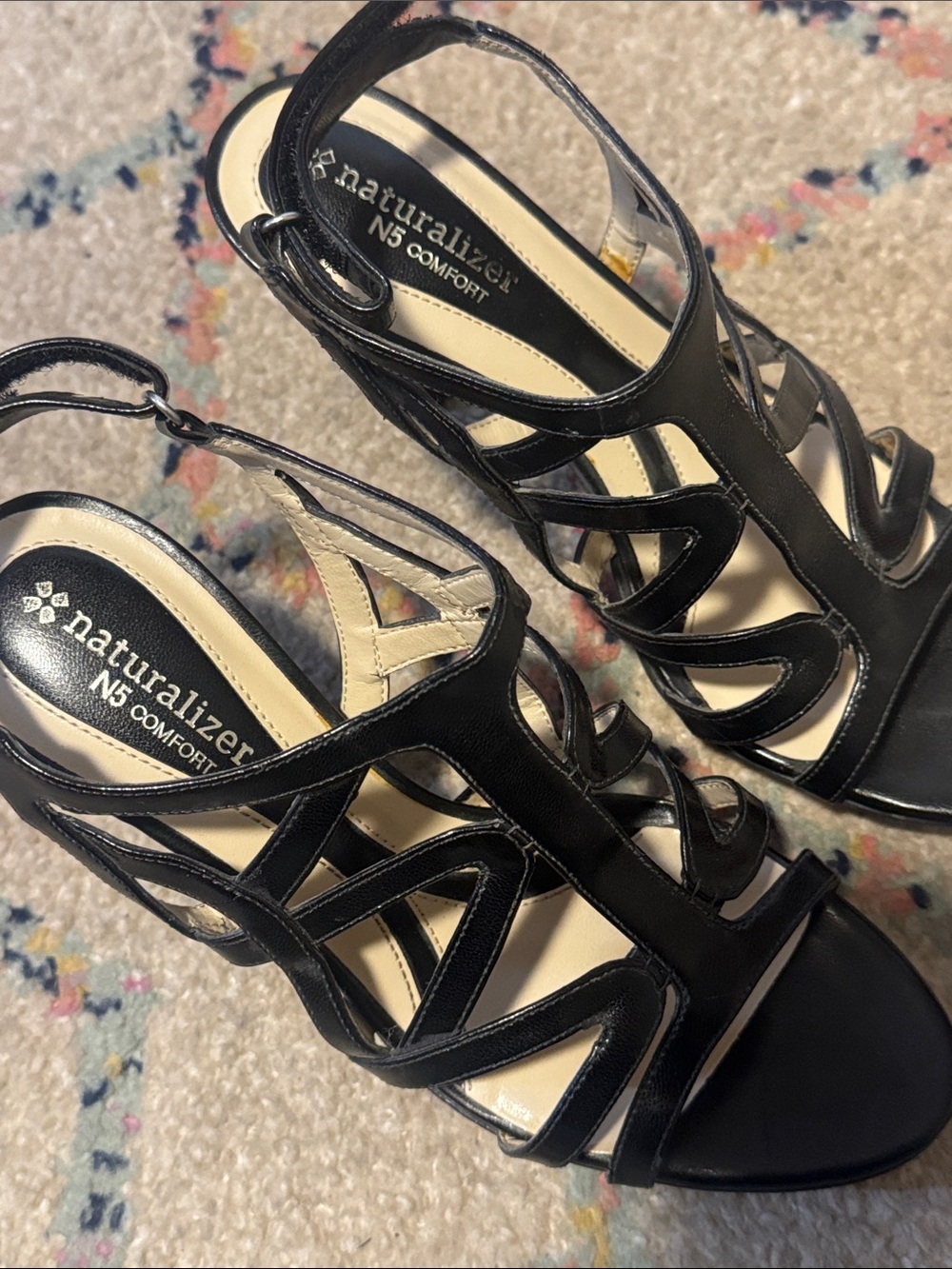 Naturalizer Black Cutout Strappy Heel Sandal - Picture 5 of 5